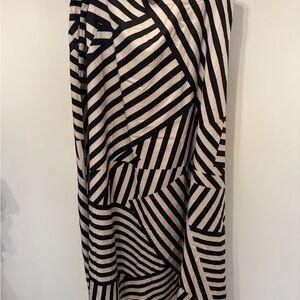 Black and Cream Striped Women's Skirt